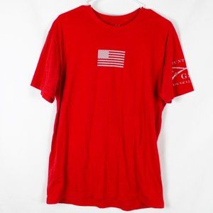 GRUNT STYLE T-Shirt Mens Size Large Red American Flag Short Sleeve Cotton Crew